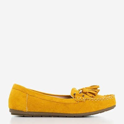 Żółte damskie mokasyny z frędzelkami Sylorine - Obuwie