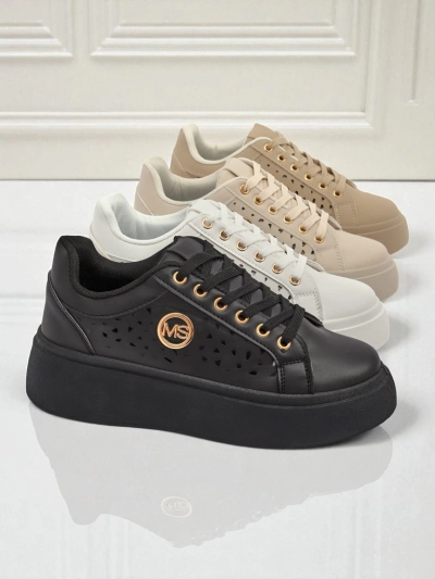 Aurelia Nero - Czarna platforma Royalfashion z eko skóry, model LH201-8