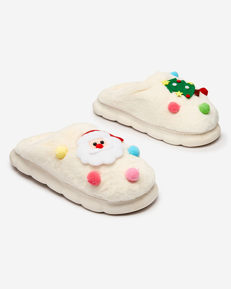 Рождественские женские тапочки Royalfashion белого цвета Fertemse