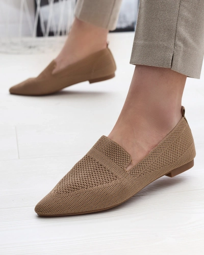 Женские тканевые балеринки светло-коричневого цвета Aqsak- Footwear