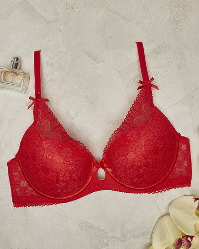 Женский бюстгальтер на косточках красного цвета - Белье