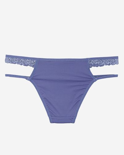 Фиолетовые кружевные трусики женские, бразильского типа с кружевом - Нижнее белье