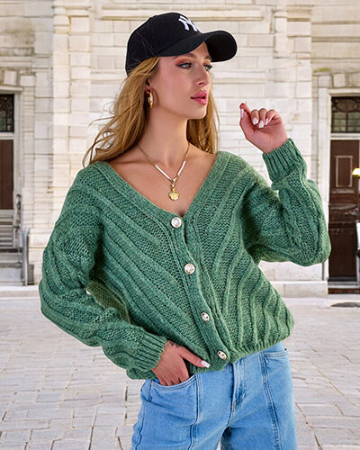 "Royalfashion" Moteriškas megztinis su sagomis