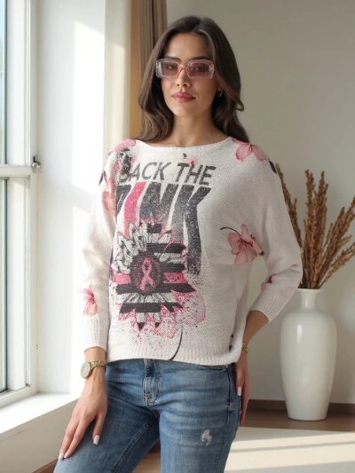 Royalfashion Тонкий женский свитер с принтом