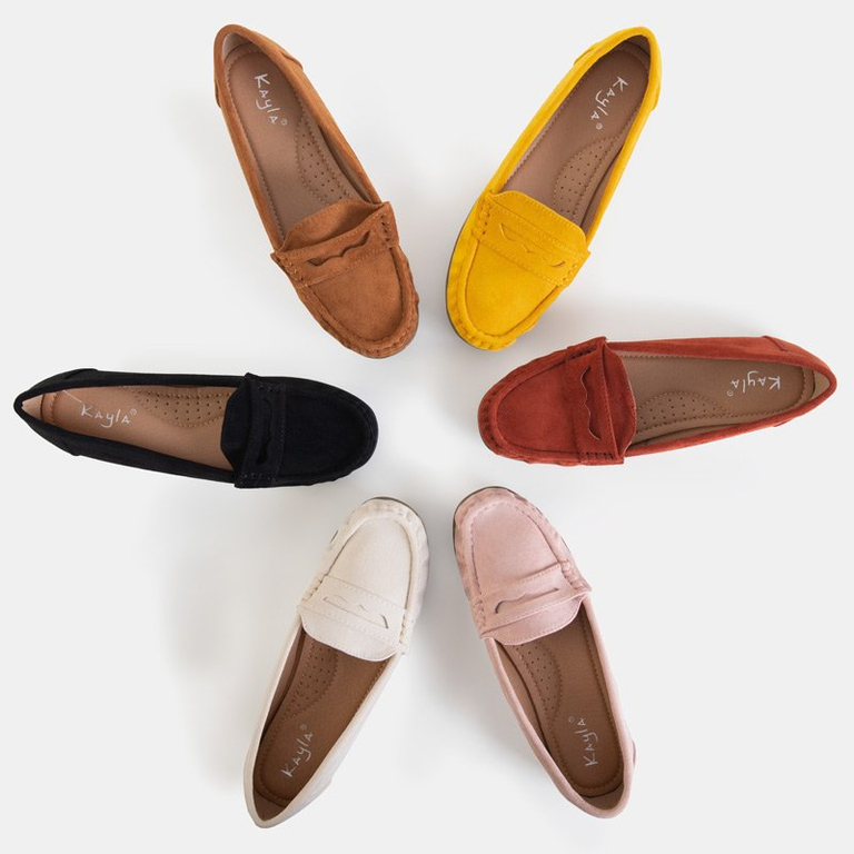 Rudi moteriški ekologiški zomšiniai bateliai Monika - Avalynė