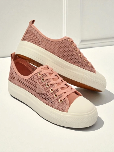 Afrodyta Rosa Women's Sneakers - Breathable Pink Fabric Shoes for Summer