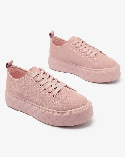 Розовые женские кроссовки на платформе Sedix - Обувь