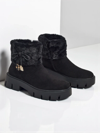 Aukštesni moteriški eko zomšos aulinukai su kailiuku Vernaya