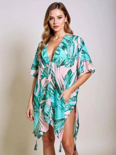Pareo Cleandra - Многоцветное пляжное платье Royalfashion, V-образный вырез