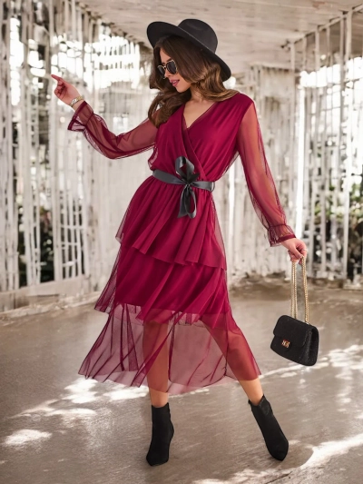 Женское длинное платье Royalfashion с оборками