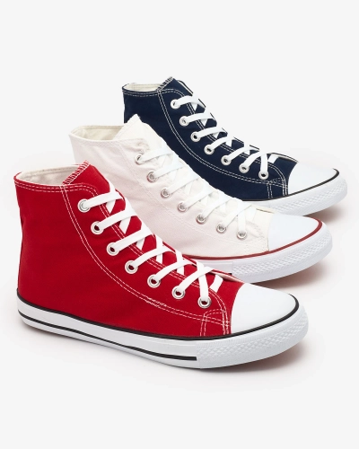 Красные мужские высокие кроссовки на шнуровке Qasallo- Footwear