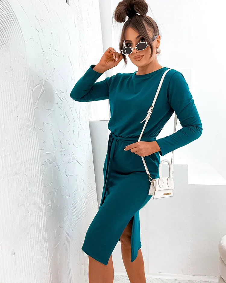 Royalfashion Женское хлопковое платье длиной до колена