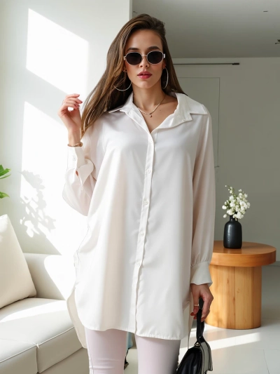 Royalfashion Ilga moterų oversize marškiniai
