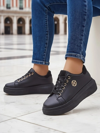 Erato Nero Women's Eco-Leather Platform Sneakers 5cm
