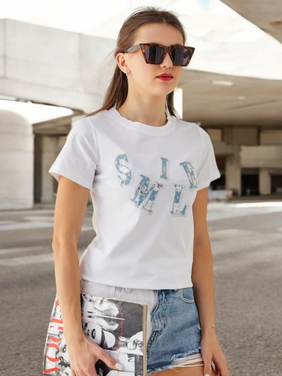 Женская хлопковая блузка Royalfashion с надписью