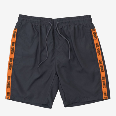 Pilki vyriški sportiniai šortai su juostelėmis - Drabužiai