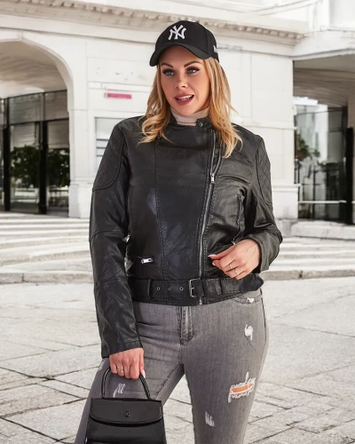 "Royalfashion" Moteriška ekologiškos odos "ramones" striukė