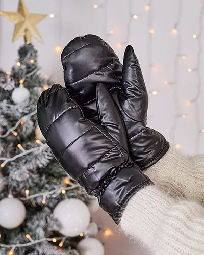 Royalfashion Moteriškos juodos pirštinės