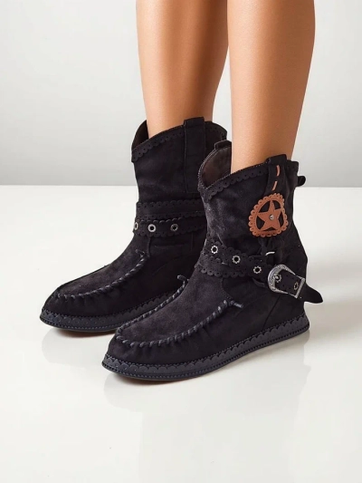 Royalfashion moteriški aulinukai su žemu platforminiu kulnu Indianas