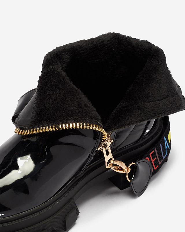 Moteriški juodi lakuoti batai Osallu - Avalynė