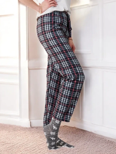 Royalfashion Хлопковые рождественские женские пижамные брюки в клетку
