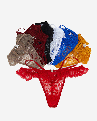 Разноцветные кружевные женские стринги 7 шт./упак. - Нижнее белье