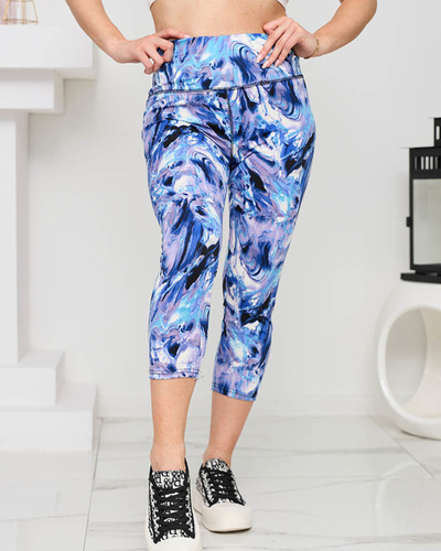 Raštuoti moteriški žali 3/4 antblauzdžiai - Drabužiai