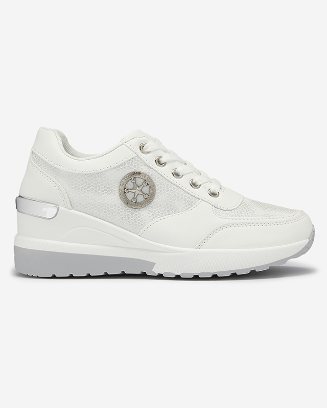 Женские белые кроссовки с глиттером и скрытым якорем Lysvyl- Footwear