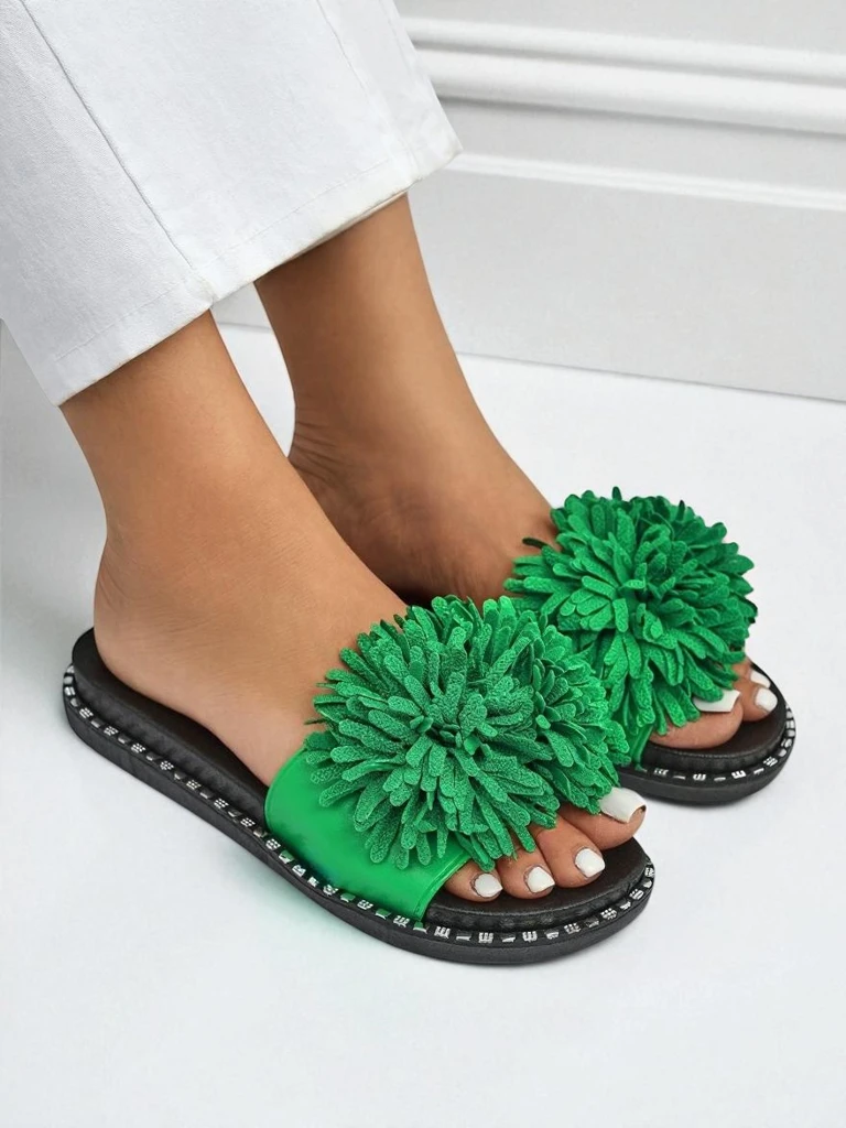 Royalfashion Damskie klapki na płaskiej podeszwie Flora Blide