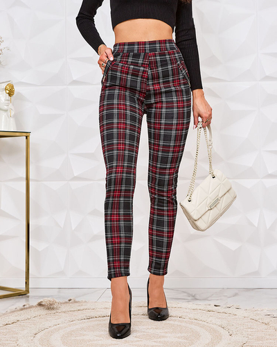 Royalfashion Утепленные клетчатые женские таггинсы