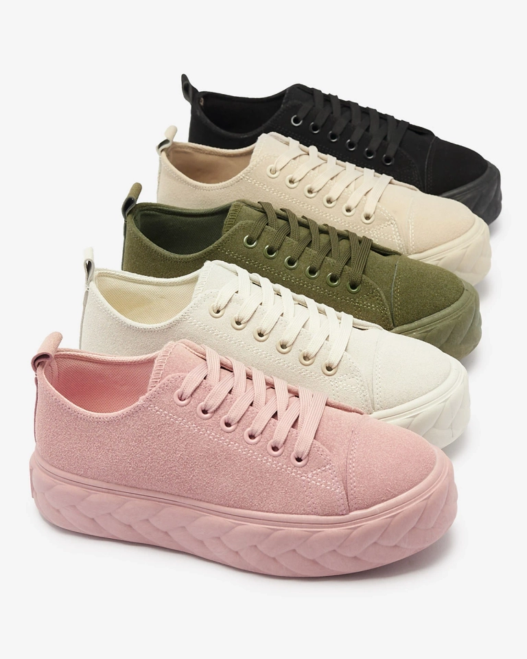 Кремовые женские кроссовки на платформе Sedix - Обувь