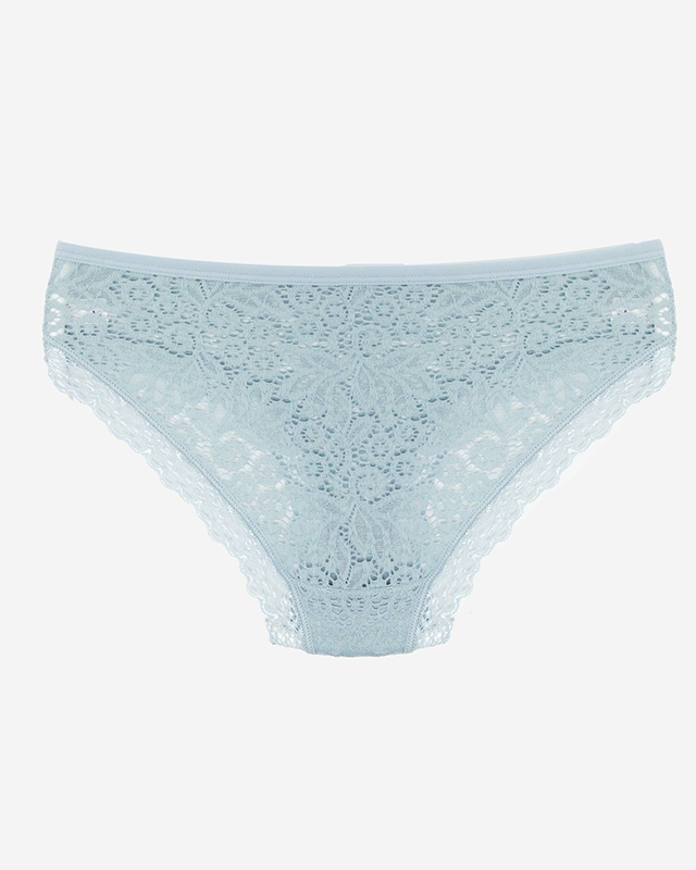 Mėlynos vienspalvės nėriniuotos kelnaitės moterims - Apatiniai