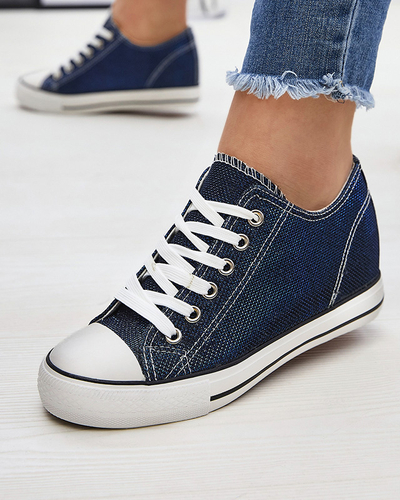 Темно-синие женские кеды на скрытом якоре с блестящей нитью Seggat- Footwear