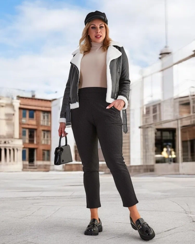 Royalfashion Утепленные женские брюки-теггинсы PLUS SIZE