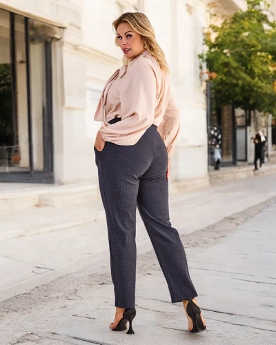 Royalfashion Женские утепленные треггинсы в горошек