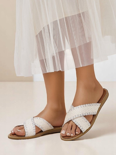 Royalfashion moterų sandalai su pintomis dirželis Bornes