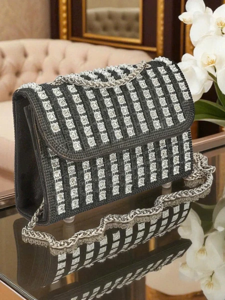 Royalfashion Kopertowa torebka damska z cyrkoniami Elira Dusk – sztosik!