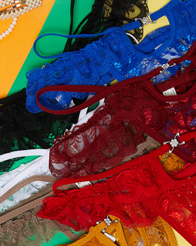 Разноцветные кружевные женские стринги 7 шт./упак. - Нижнее белье