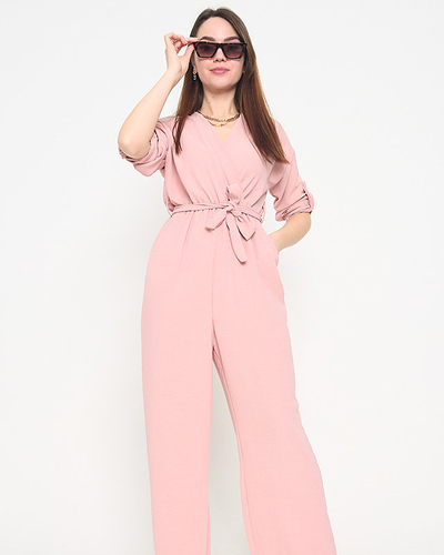 Royalfashion Розовый длинный женский комбинезон