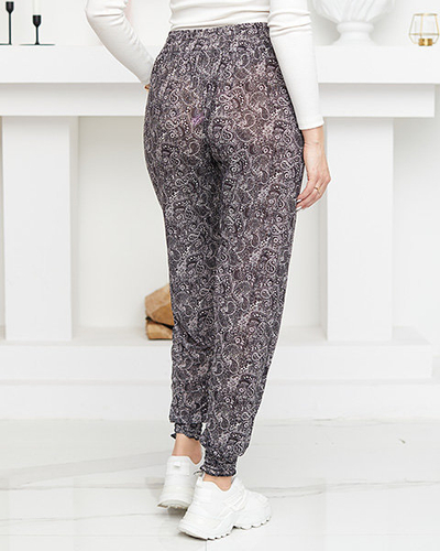 Черно-белые женские брюки с рисунком - Одежда