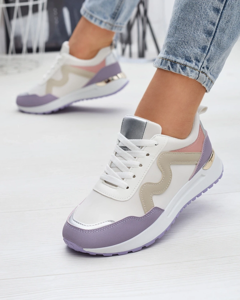 Фиолетовые женские спортивные туфли с разноцветными вставками Kiari - Обувь