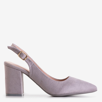 Серые женские босоножки на каблуке Dolores