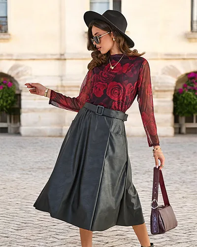 Royalfashion Moterų vidutinio ilgio sijono prekės ženklas