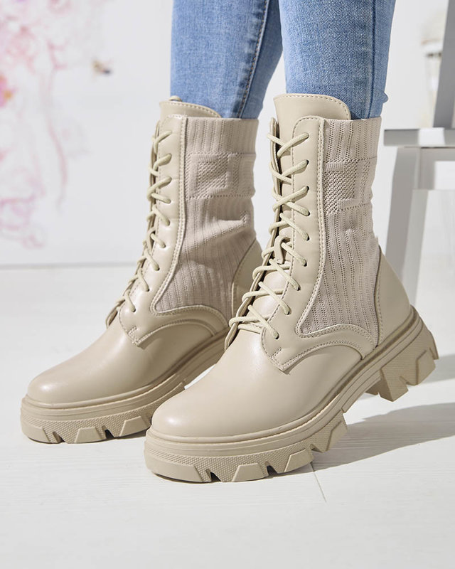 Smėlio spalvos moteriški aukštakulniai a'la bagers Ratica - Avalynė