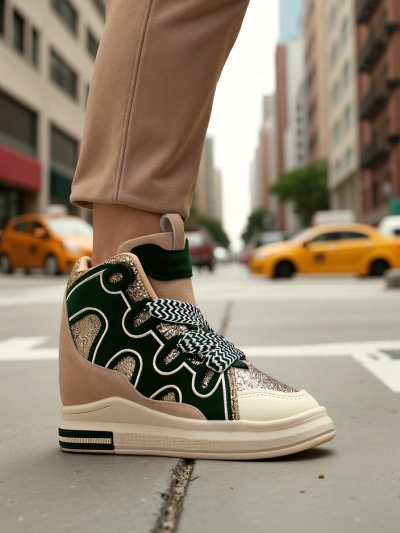 Royalfashion Aukšti moteriški sportbačiai su paslėptu platforma Oblaffi