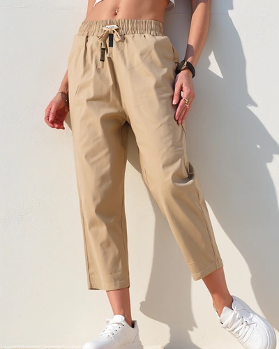 Royalfashion Paprasti moteriški audinio kelnės 7/8