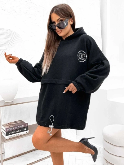 Женский хлопковый длинный худи Royalfashion