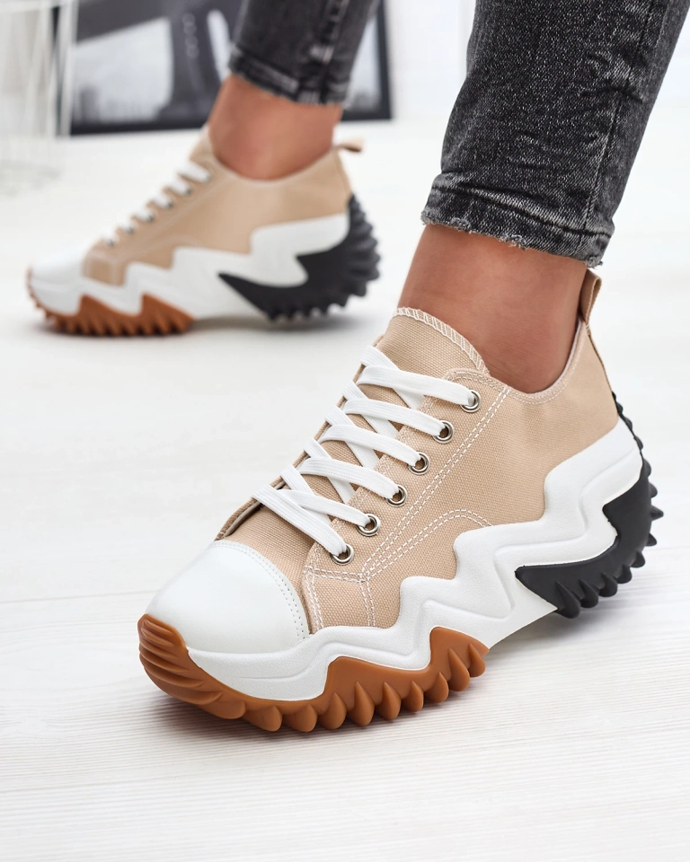 Smėlio spalvos sportiniai bateliai "a'la sneakers" Ascota- Footwear