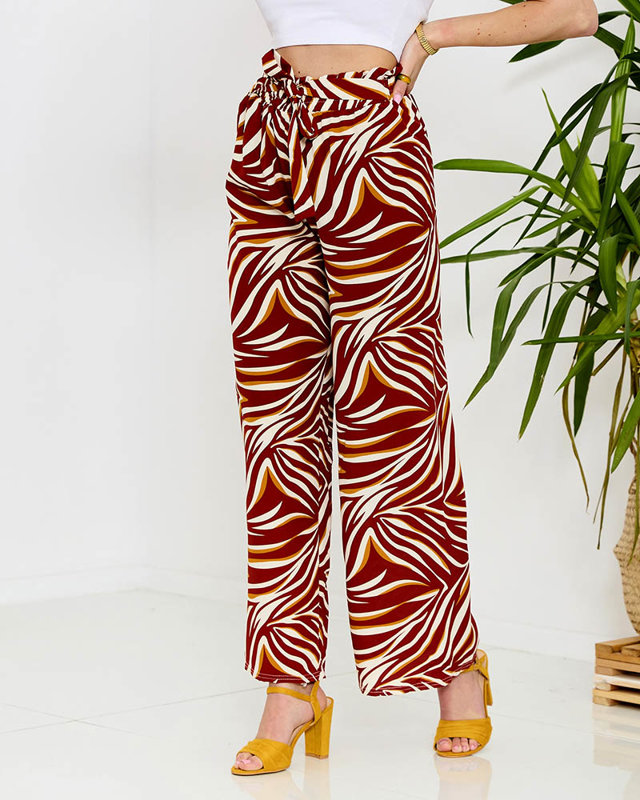 Выкройка женских брюк палаццо красного цвета - Одежда