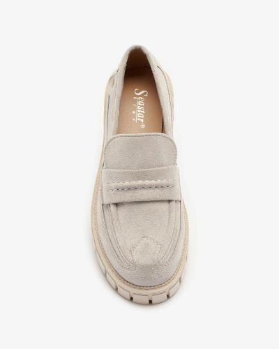 Мокасины из эко замши серого цвета для женщин Siherta- Footwear